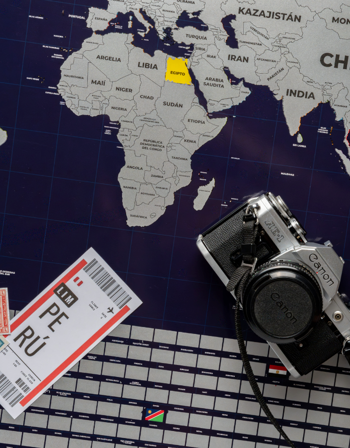 Mapamundi raspable para viajeros estuche alcancía