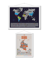 Combo Viajero: Mapa Colombia + Mapamundi Premium
