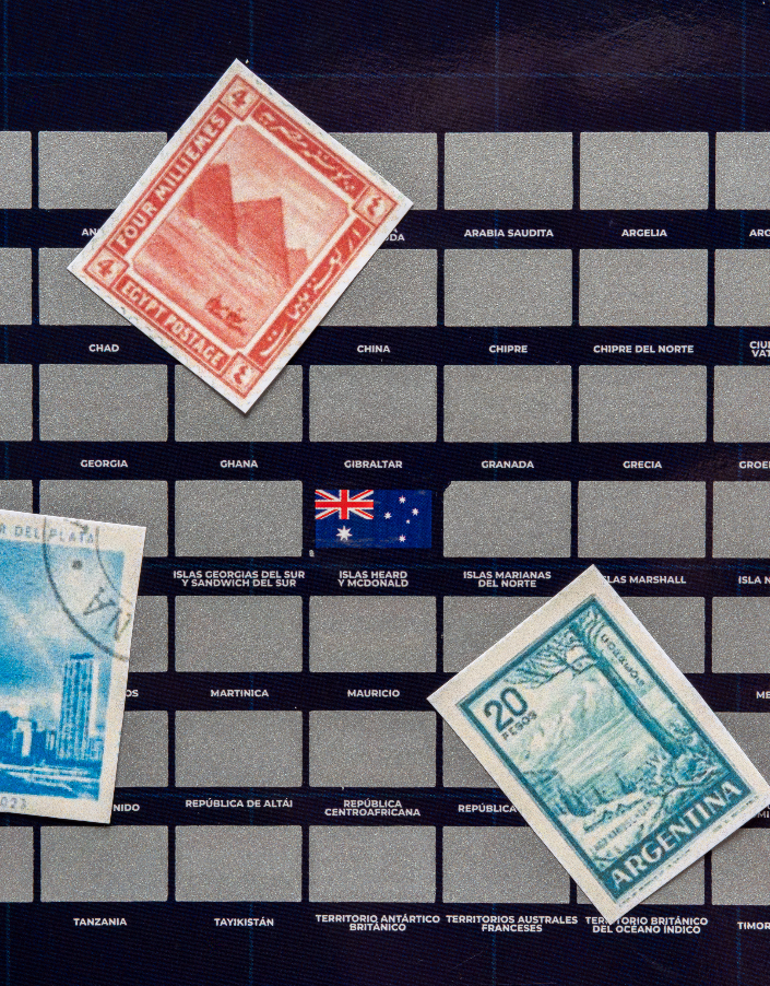 Mapamundi raspable para viajeros estuche alcancía