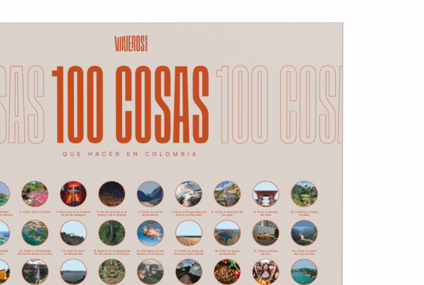 Poster 100 Cosas que hacer en Colombia Premium