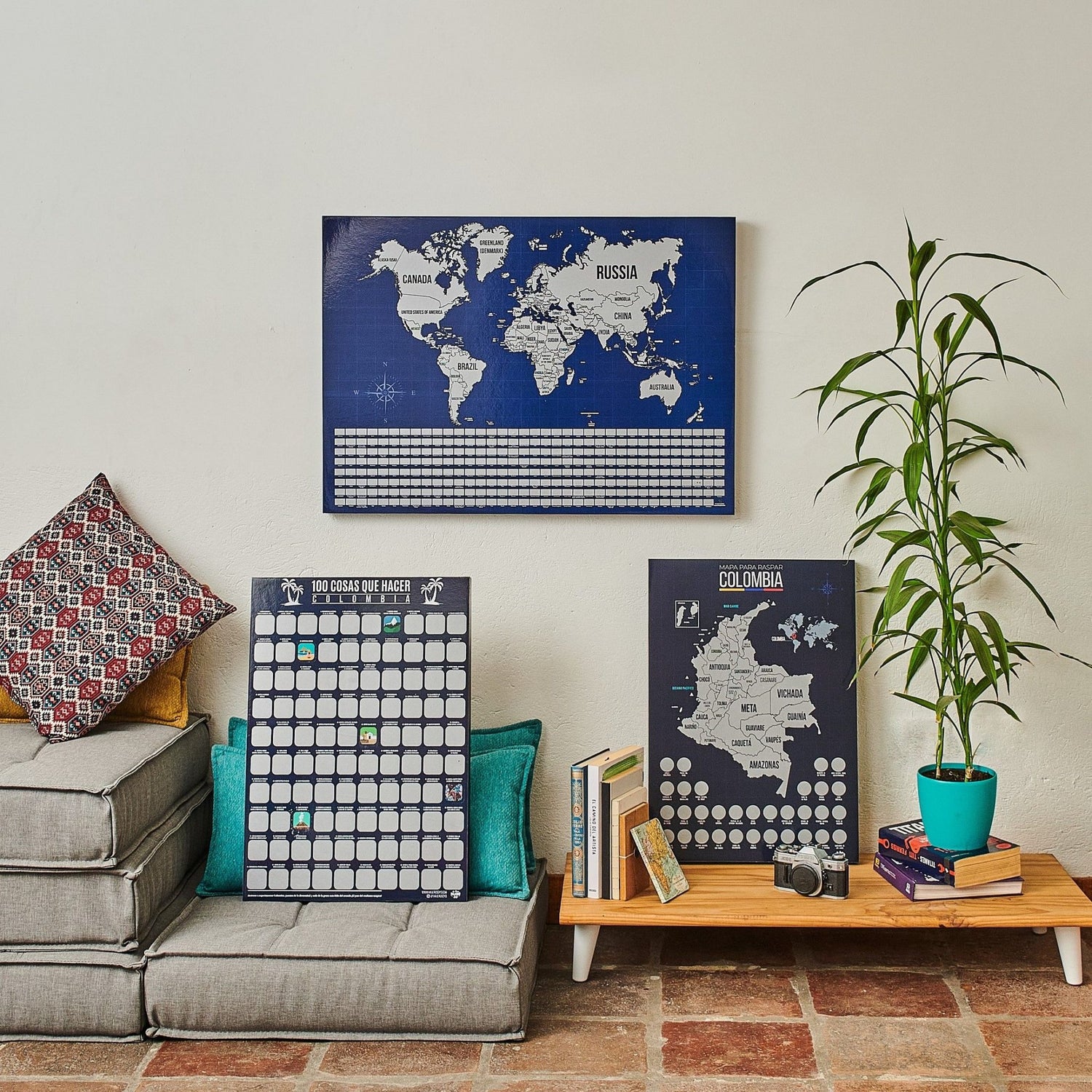 Mapas para viajar y raspar de Colombia y el mundo